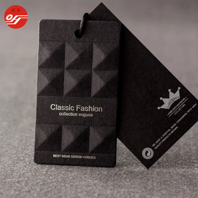 फैशन लोगो डिजाइन क्लॉथ रुको टैग जींस मोटाई कागज टैग लेबल