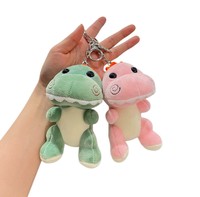 Porte-clés en peluche dinosaure mignon, jouet de dessin animé, breloque de sac, pour couple, cartable, animal en peluche Kawaii