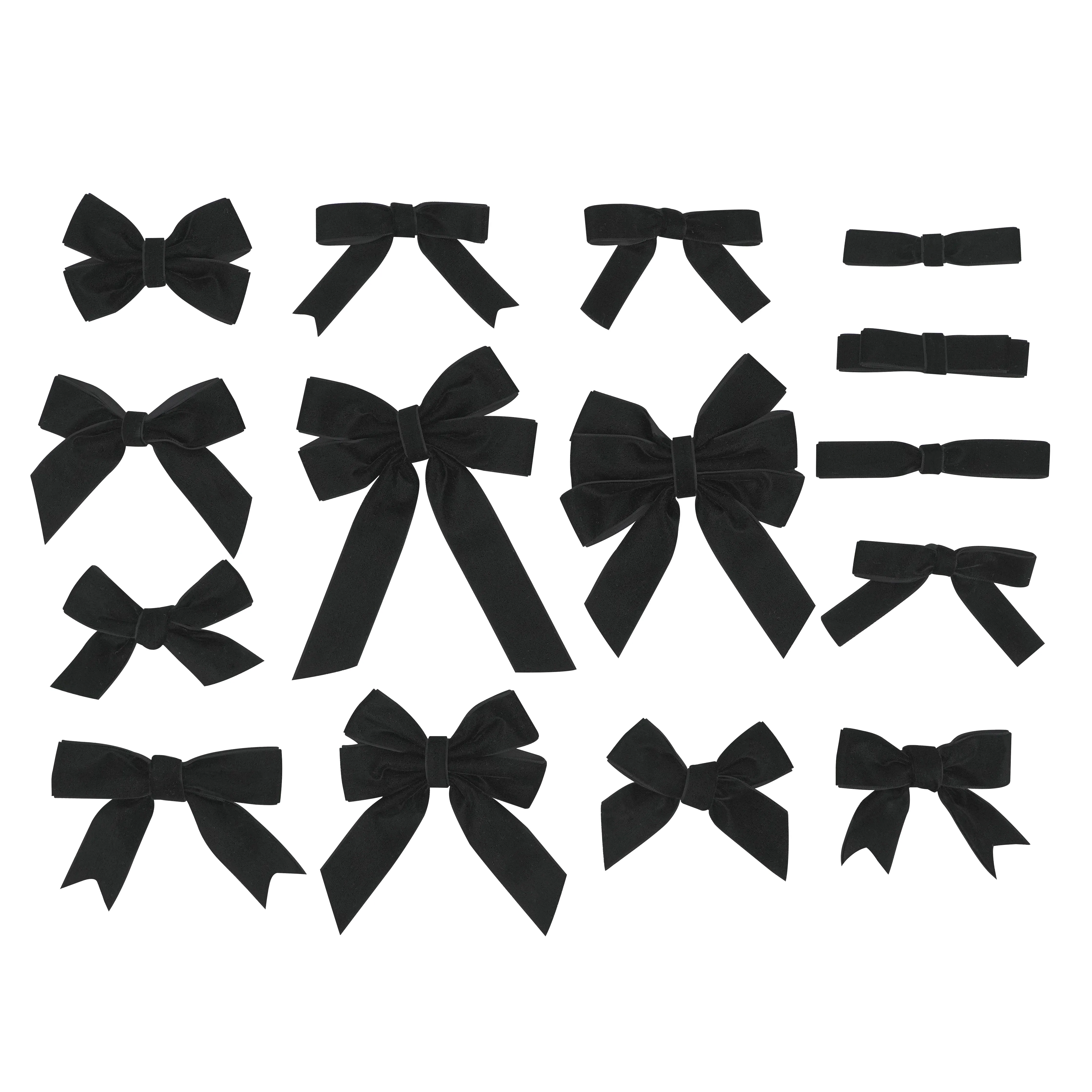 Midi Factory customize polyester black hair accessory hair bow pre-tie bow garment decorative pre made velvet ribbon bow