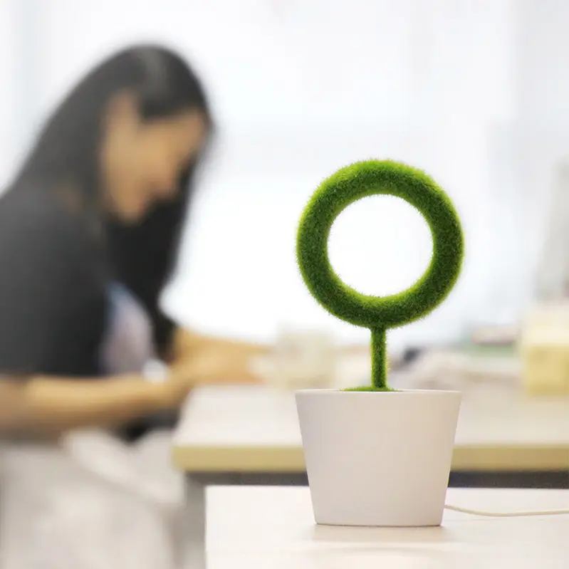 Mini nettoyeur d'air de bureau innovant purificateur d'air domestique naturel à plante verte Portable