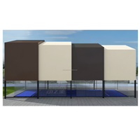 Toit semi-fermé pour terrain de padel avec système de toiture rétractable 11m*22m en acier galvanisé, utilisation toutes saisons pour les centres de villégiature