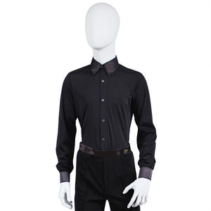 Heren romper met lange mouwen, Latin danspakje, <span class=keywords><strong>bodysuit</strong></span>, tango ballroom danspakje, shirttop voor jongens - Product Image 2