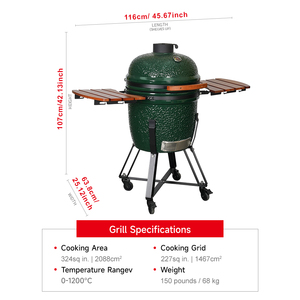 <span class=keywords><strong>SEB</strong></span> KAMADO 18 pouces Kamado céramique populaire charbon de bois barbecue fumeur gril de cuisson Kamado avec toutes les tailles - Product Image 4