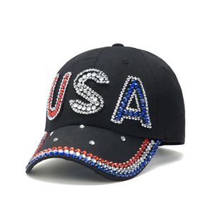 New 6-Panel Denim <b>Baseball</b> <b>Cap</b> USA Cotton Fashion Versatile Outdoor Leisure Shade Sun Protection Moist Sequins Rivet Decoration - Product Image 3