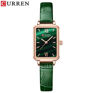 CURREN 9082 Women's Fashion Quartz <b>Watch</b> Square Green Classic Wrist <b>Watches</b> for Lady Retro Small Wristwatch Casual <b>Watch</b> - Product Image 6