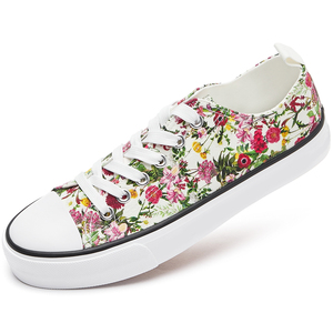 Baskets en <span class=keywords><strong>toile</strong></span> classiques pour femmes de haute qualité chaussures décontractées colorées à fleurs personnalisées pour l'été automne printemps - Product Image 2