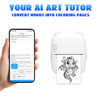 Printer Thermal Mini Harga Terjangkau untuk Anak, Printer Label Mini Saku AI Portabel Tanpa Layar untuk ANAK