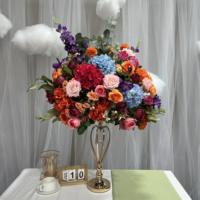 Usine de fleurs artificielles DKB, vente en gros de boules de fleurs artificielles, centres de table, grande boule de fleurs de 50 cm pour la décoration de table de mariage