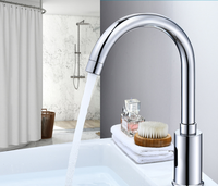 Robinet de cuisine moderne monotrou en laiton 0.5gpm mitigeur chromé poli robinets de lavabo à capteur infrarouge sans contact