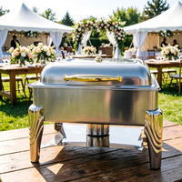 Nouvel ensemble de chauffe-plats professionnel de luxe en acier inoxydable 6L pour buffet d'hôtel et traiteur, type chafing dish