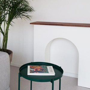 <span class=keywords><strong>Meuble</strong></span> mural <span class=keywords><strong>console</strong></span> durable en bois massif de style nordique moderne avec panneau arqué pour cheminée, idéal pour salon, <span class=keywords><strong>chambre</strong></span> et hôtel - Product Image 3