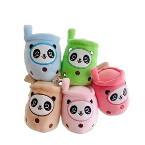 Nhà Máy Bán 10Cm Kawaii Phụ Kiện Nhỏ Trà Bong Bóng 11Cm Mini Panda Boba Trà Sữa Nhồi Bông Sang Trọng Keychain