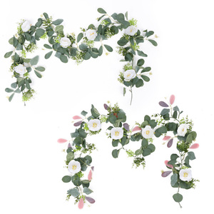 Guirlande d'eucalyptus artificielle facile à obtenir, 100-200 cm, décoration de mariage, décoration de la maison, accessoires de photographie en extérieur - Product Image 5