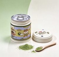 Boîte à matcha de luxe personnalisée de qualité alimentaire 30g, boîte à matcha en métal hermétique avec couvercle à tirer, boîte ronde pour thé et café, emballage pour poudre de matcha