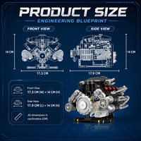 Ensemble de blocs de construction de moteur de supercar, jouet de montage, modèle avec lumière, kit de construction STEM en plastique ABS, ornement pour enfant