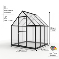 Serre de jardin extérieure moderne en aluminium facile à assembler, panneaux en polycarbonate, écologique, anti-rongeurs, revêtement poudré