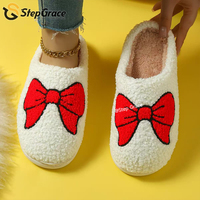 Pantoufles en fourrure à bout fermé antidérapantes StepGrace, prix de gros, chat mignon, pantoufles d'intérieur chaudes pour l'hiver