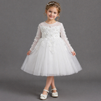 Robe de fête à manches longues D30613, magnifique robe de princesse, robe de demoiselle d'honneur pour enfants