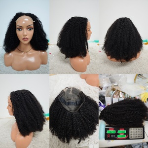 Letsfly Peluca Afro Rizada Kinky con Cierre de Encaje 5x5 sin Pegamento, Densidad 250%, Color Natural, Estilo Afro Bob, Línea de Cabello Natural, Pelucas de Cabello Humano - Product Image 4