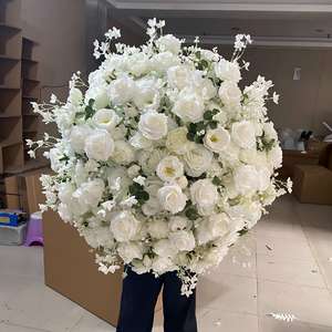 Bolas <span class=keywords><strong>artificiales</strong></span> <span class=keywords><strong>de</strong></span> rosas blancas y rojas para boda, centro <span class=keywords><strong>de</strong></span> mesa hecho a mano, Y-I003 OEM - Product Image 4