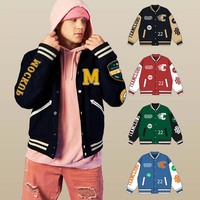 Veste de sport américaine rétro avec logo personnalisé |   Veste de baseball à manches raglan |   Manteau d'extérieur haut de gamme pour hommes et femmes, style streetwear