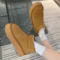 2024 gros bottes de neige pour femmes à semelles épaisses élégant hiver fourrure bottine plate-forme en peluche chaussures chaudes