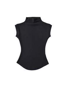 T-shirts et hauts d'été sexy à col roulé sans manches pour femmes, coupe ajustée unie, pulls décontractés, basiques streetwear féminins - Product Image 4