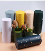 Porte-pinceaux de maquillage en cuir de grande taille en gros, étui de rangement portable pour pinceaux de voyage, logo personnalisé