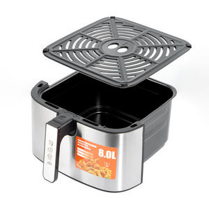 Grande friteuse à air intelligente en acier inoxydable de 8 L avec revêtement antiadhésif, sans huile, électrique, numérique - Product Image 5
