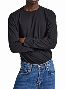 เสื้อยืดแขนยาวทรงสลิมฟิต รุ่นออริจินัลเบสิก ยี่ห้อ Pepe Jeans สำหรับผู้ชาย ผ้าเจอร์ซีย์เนื้อนุ่ม สีดำล้วน คอกลม แบบถัก  ตรวจจับรอยตะเข็บ - Product Image 1