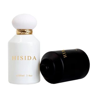 Botella de spray de perfume de engarzado de lujo personalizada 30ml 50ml 100mL Botellas de perfume de vidrio redondas blancas y negras vacías con tapa de plástico - Product Image 6