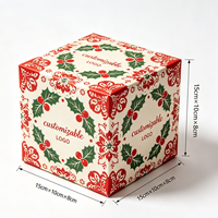 Boîte d'emballage rétro en forme de sapin d'hiver, deux pièces, impression couleur personnalisée pour décorations de Noël en céramique, petit coffret cadeau pour la maison