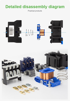 Contacteur électromagnétique AC 1P série LVMA CJX2 220V/380V 18A, puissance de circuit principal, montage sur rail DIN, automatisation industrielle, noir