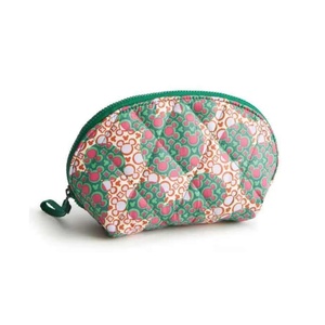 Sac à cosmétiques en coton en forme de coquille de 6 pouces sac de maquillage de voyage en plein air avec motif de diamant sac à fermeture éclair souple pour les femmes - Product Image 3