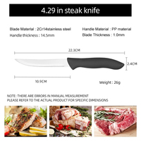 Ensemble de 6 couteaux à steak dentelés ultra-affûtés, lame en acier inoxydable, manche en PP, boîte colorée, couverts pour barbecue et viande