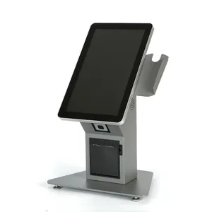 21.5" Floor Stand Self Service Kiosk Win10 For Ordering, Touch Kiosk All In One With Thermal Printer/QR Code/RFID