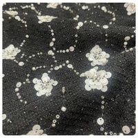 Tissu en tweed 100 % polyester brodé de perles et de sequins, tissage grossier, élégant, pour la confection de robes, manteaux, vestes et sacs