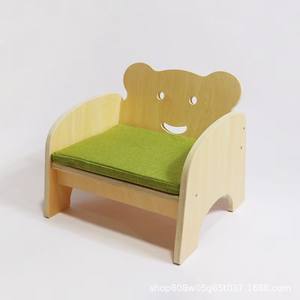 Wooden Kids Furniture Set Table And Chairs With <b>Green</b> <b>Cushions</b> For Childrens Playroom Or Kindergarten Use - Product Image 5