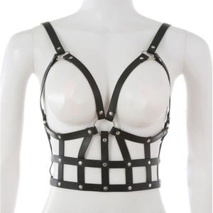 <span class=keywords><strong>Facebook</strong></span> Influencer Vrouwen Sexy Lingerie Gothic Punk Strakker Taille Lederen Band Bondage Set Terughoudendheid Volwassen Spel - Product Image 2