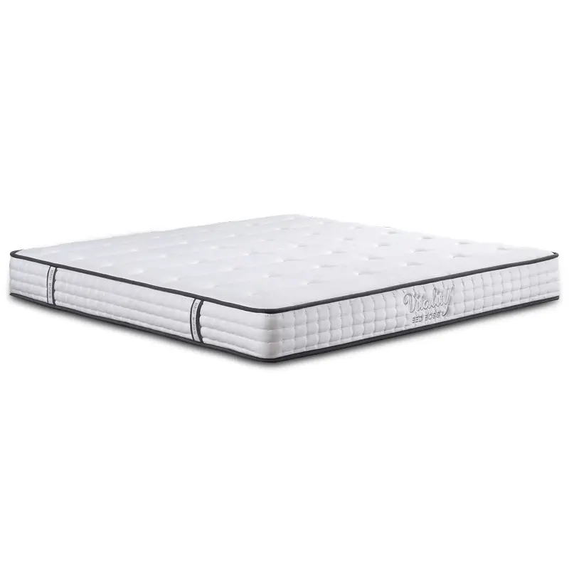 Matras In Een Doos Fluwelen Stof Bed King Queen Hybride Single Pocket Spring Memfory Foam Matras