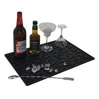 Tapis de bar personnalisé en silicone et PVC, sous-verre antidérapant, tapis de protection pour bar/pub, plateau anti-gouttes, dessous de verre