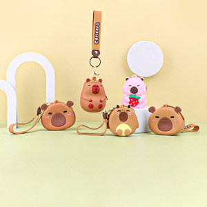 Monedero de Silicona Kapi Bala con Cierre Abierto, Impermeable, con Estampados de Animales de Dibujos Animados, Llavero Colgante, Bolsa de Almacenamiento Mini Ultraligera - Product Image 3