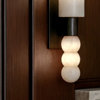 Applique murale en laiton blanc et albâtre, style design de luxe, éclairage intérieur pour salon, chambre à coucher, salle à manger