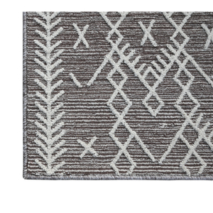 Modern Geometric Area Rug Rectangle Gray White Flat Weave Stain Resistant Rubber Backing Living <b>Room</b> Use - Product Image 3