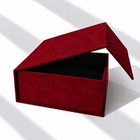 Boîte cadeau en velours rigide magnétique unique faite à la main par Kexin, avec logo en feuille d'or, personnalisable