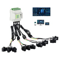 Acrel ADW210-D24-4S avec écran LCD, boutons et transformateurs de courant à noyau divisé RS485 Modbus pour la surveillance de la puissance