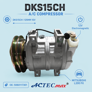 Compresseur de climatisation automatique DKS15CH de remplacement pour Mitsubishi L200 Triton 125MM 1GV 12V OE 5060117301 MR190619 Pompe de climatisation automobile - Product Image 1