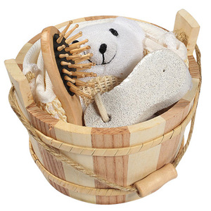 Wholesale Hot Selling Good Quality Massage <strong>Bath</strong> Gift <strong>Set</strong> 5pcs Wooden <strong>Shower</strong> <strong>Set</strong> - Product Image 2