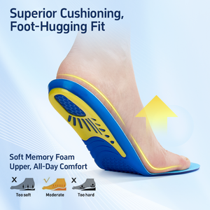 Anti-Fatigue Gel Insoles Shock Absorption Pain Relief Plantar Fasciitis Comfort Shoe <b>Inserts</b> <b>for</b> Working Boots Standing Walking - Product Image 3