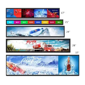 21.3 "Ultra Tipis Rak Lebar Tepi Bar Layar LCD Diregangkan Digital Display Papan Iklan Supermarket Toko Rak Layar